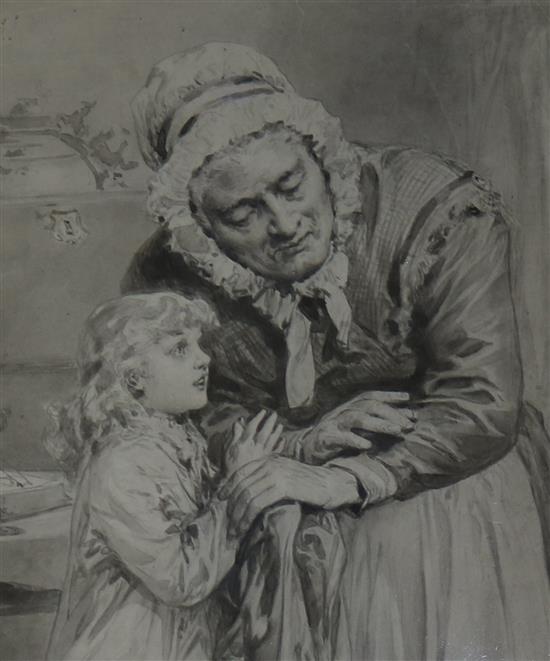 William Henry Hunt, monochrome watercolour